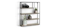 Lifa Living - Wandregal Bilbao aus Holz und Metall, 55 x 45 x 11 cm