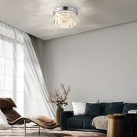 LED Deckenleuchte KRISTA, stufenlos dimmbar, mit Kristallbehang, Ø32 cm, Chrom