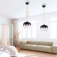 Pendelleuchte LUMA, 1x E27/40Watt max., 1x LED-Board/12,50Watt, Schwarz