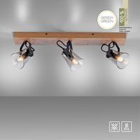 JUST LIGHT.  Deckenleuchte GREEN LANGSTRÖM, 3x E14/10Watt max., Holz-natur