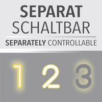 LED Deckenleuchte ASMIN, separat steuerbar, IP20, Schwarz