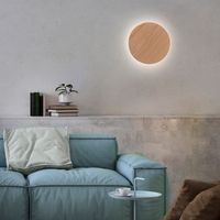 LED Wandleuchte AKKU PUNTUA, Akkubetrieb, Klettverschluss, Holz-natur