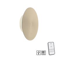 LED Wandleuchte AKKU PUNTUA, Akkubetrieb, Klettverschluss, messing matt