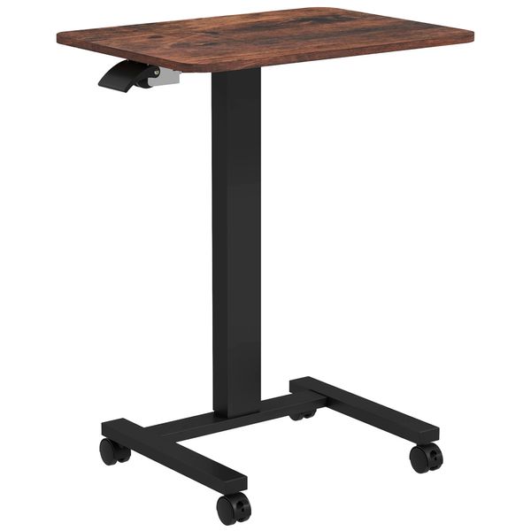 Computertisch Höhenverstellbar, Steh-Sitz Laptoptisch mit Rollen