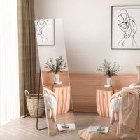 Standspiegel, Ganzkörperspiegel mit Ständer, 45 x 160 cm Wandspiegel