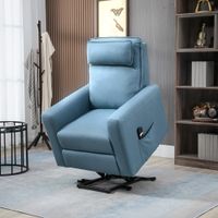 Elektrischer Aufstehsessel Relaxsessel mit Aufstehhilfe, Samt, Blau