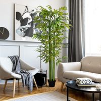 Künstliche Pflanze, 180 cm Kunstpflanze, Künstlicher Bambusbaum, Grün