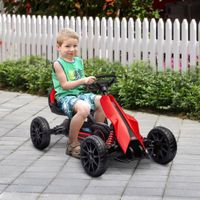 Gokart, Kinderfahrzeug mit verstellbarem Sitz, Tretfahrzeug, Rot