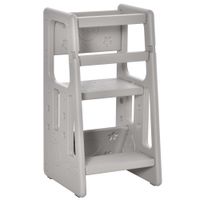 Lernturm Kinder-Tritthocker Höhenverstellbar Montessori Lernturm, HDPE