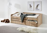 Funktionsbett JILL 90x200 ohne Lattenrost, 3 Schubladen u. Bettschublade Artisan Dekor