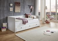 Funktionsbett KIRA 90/180x200 inkl. Lattenrost und 3 Schubladen MDF weiß