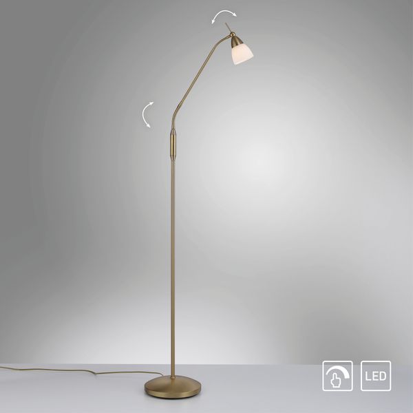 LED Stehleuchte PINO, 1xG9/2,60Watt, 3000 Kelvin, IP20, Altmessing