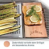 Edelstahl Grillauflage mit Zedernholz-Platte