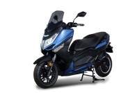 Elektro-Motorrad ALEX R - 5kW Motor mit herausnehmbaren Akkus Mattblau / schwarz