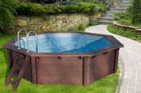 Interline Holzpool "Java" ø 5,30 m/ 1,36m Achteck Rund (Filteranlage 6,0m3, Premium Set)