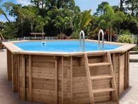 Interline Holzpool "Java" 6,40 x 4,00 m/ 1,36m Achteck Oval (Filteranlage 6,0m3, DeLuxe Set)