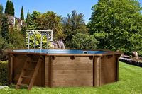 Interline Holzpool "Java" 3,55 m / 1,16m Achteck Rund (Filteranlage 6,0m3, DeLuxe Set)