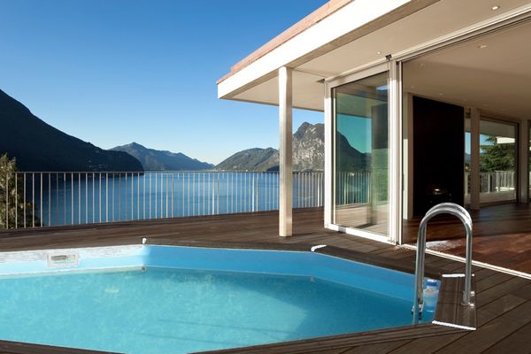 Interline Holzpool "Java" ø 4,40 m/ 1,36m Achteck Rund (Filteranlage 6,0m3, Basis Set)