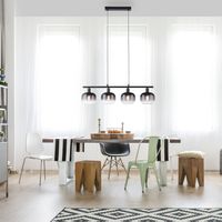 Pendelleuchte ZEA, 4x E14/25 Watt max., höhenverstellbar, Schwarz