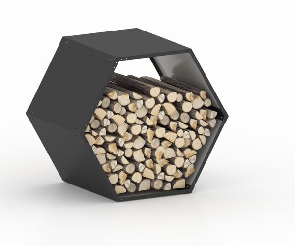 Brennholzlager aus aus verzinkten Stahlblech, ca.94 x 60 x 77cm - Anthrazit