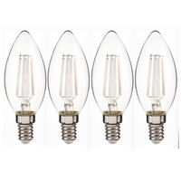 LED-White-Filament-Leuchtmittel-Set 4er -  Kerze E14 4.5W/ 470 Lumen