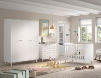 BILLY Babyzimmer, best. aus Kommode, Wickelaufsatz, Babybett 60x120 cm u. Schrank 3-trg.
