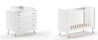 BILLY Babyzimmer, best. aus Kommode, Wickelaufsatz u. Babybett 60x120 cm