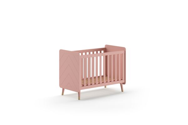 BILLY Babybett LF 60 x 120 cm, m. verst. Lattenrost, Ausf. MDF rosa lackiert