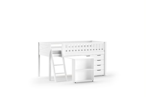 SCOTT Spielbett, LF 90 x 200 cm, mit Schreibtisch und Schubladenkommode