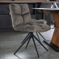 Esszimmerstuhl drehbar 2er Set NODA – Samt Hellgrau