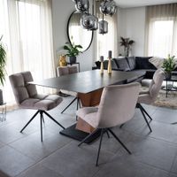 Esszimmerstuhl drehbar 2er Set NODA – Samt Hellbraun