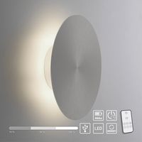 LED Wandleuchte AKKU PUNTUA, Akkubetrieb, Klettverschluss, Grau