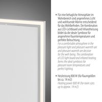 JUST LIGHT.  LED Deckenpanel mit IR-Heizung 800W, 1xLED-Board/54W/2700-5000K, FB, dimmbar, Weiss