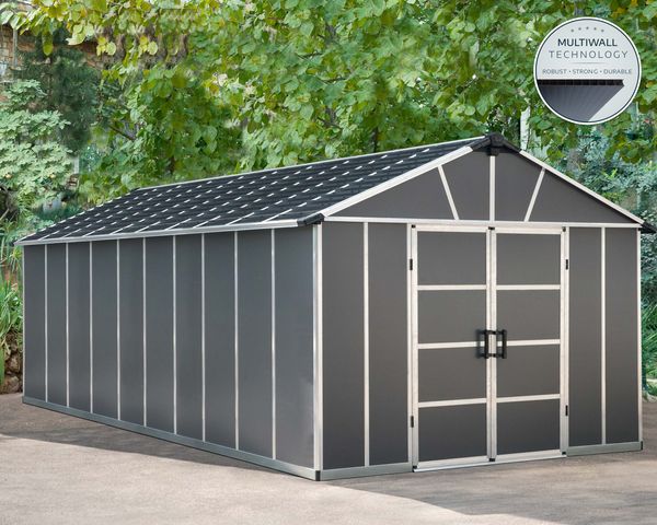 Gerätehaus Yukon  643x332cm Dunkelgrau