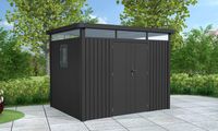  Metall-Gerätehaus "Anna" mit Doppeltür, ca. 294 x 230 x 222 cm – Anthrazit