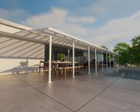 Terrassendach Feria 1457x380cm Weiss