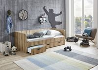 Funktionsbett Bianca 90/180 x 200 cm ausziehbar, 3 Schubladen, Ausf. Eiche Artisan Dekor