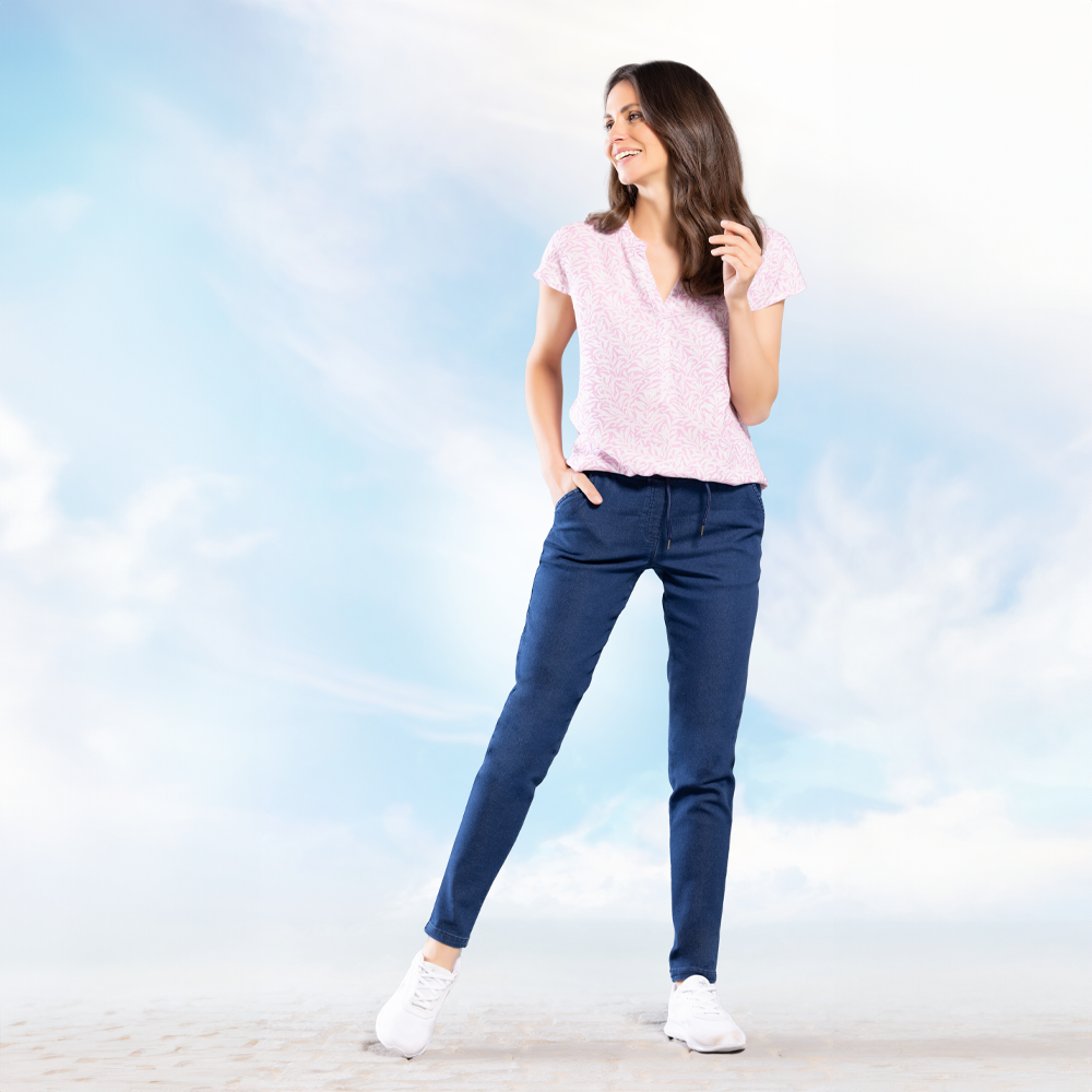 Jogg Jeans mit Rippbund für Damen
