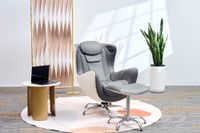 elektrischer Massagesessel mit Hocker, Heizfunktion, Lautsprecher & 3D Mechanismus grau 