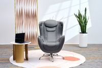 elektrischer Massagesessel mit Hocker, Heizfunktion, Lautsprecher & 3D Mechanismus grau 