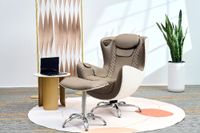 elektrischer Massagesessel mit Hocker, Heizfunktion, 3D Mechanismus braun