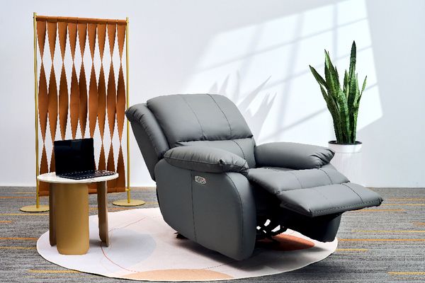 Elektrischer Massagesessel mit Beinanhebung & verstellbare Rückenlehne - Grau