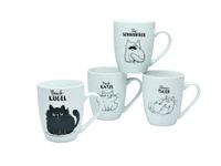 SCHMUSEKATZEN 4er Kaffeebecher 30 cl