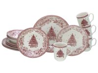Tannenbaum rot Geschirr-Set
