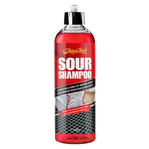 SOUR SHAMPOO - INSEKTENLÖSEKRAFT Stark schäumendes Autoshampoo mit extremer Reinigungskraft 500ml