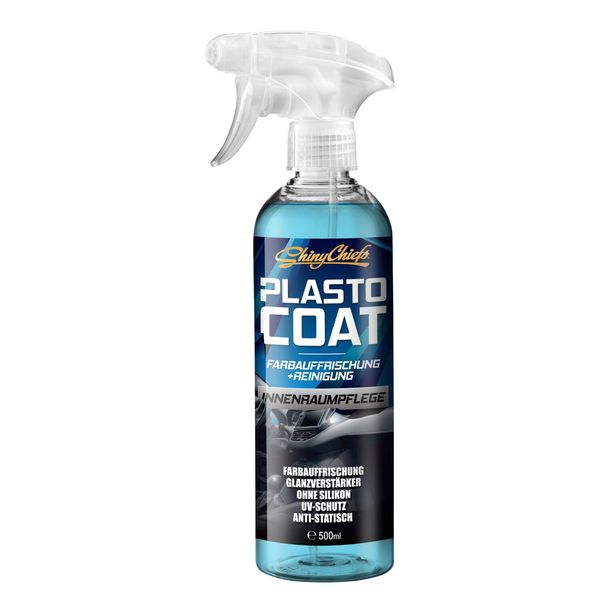 PLASTO COAT - INNENRAUMPFLEGE seidenmatte Farbauffrischung für den Auto-Innenraum 500ml