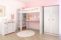 Kinderzimmer, 3-tlg., Smoozy 28 - Kanten drehbar - Pink oder Blau