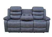 3tlg. Relaxsofa-Set mit 5 Relaxfunktionen - Dunkelgrau