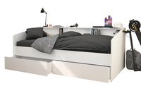 Stauraumbett mit Bettschubkästen, Sleep 4 - farbige Rückwände drehbar - Weiss oder Eiche