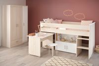 mit 3-trg. Kleiderschrank und Hochbett, Charly 6 - mit ausziehbarem Schreibtisch